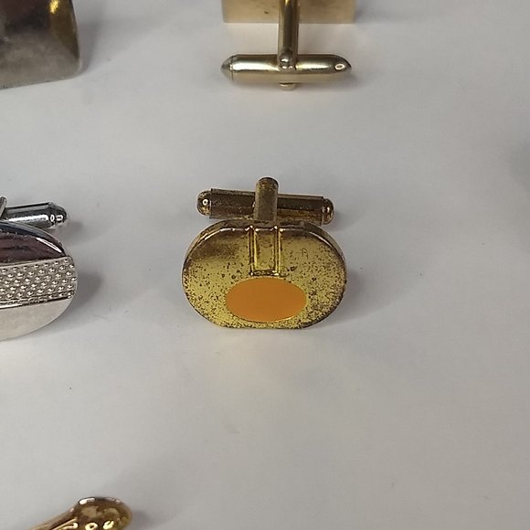 Cuff Links Singles & Tie Clip Lot Some Marked Hickox Swank 3 Pairs 10 Singles - Picture 8 of 11